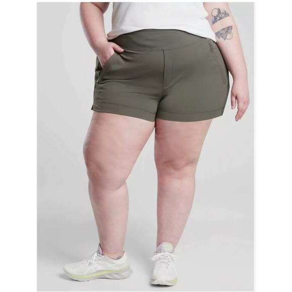 ATHLETA NWT Trekkie North Shorts in Mountain Olive Green // 24 - Picture 1 of 15